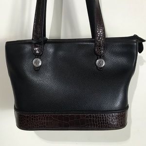 Brighton Leather Shoulder Bag, Black & Brown